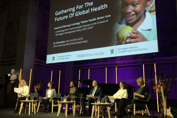 panel on stage at the launch of Norways NCD Strategy