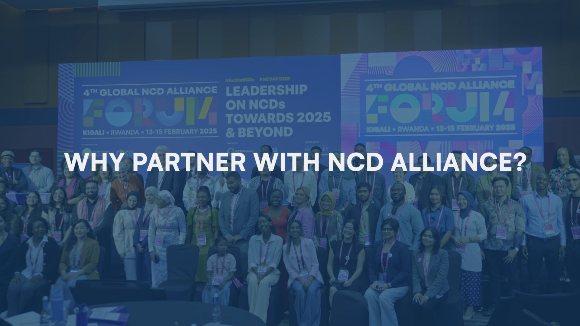 video still of people with 'Why partner with NCD Alliance' text