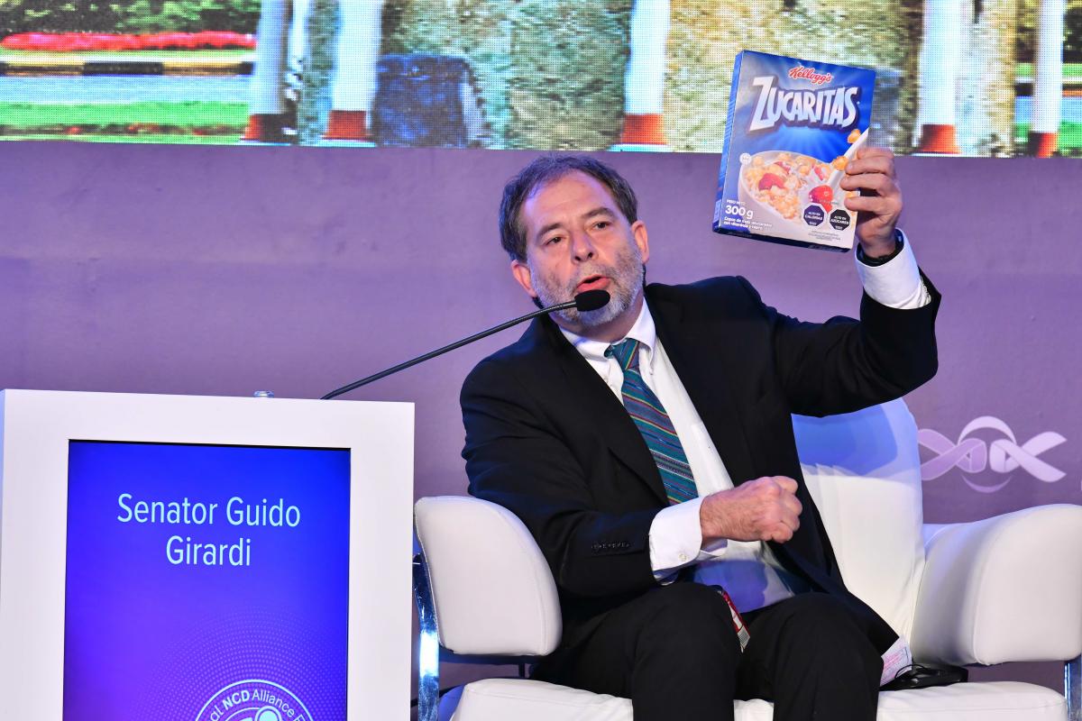 Chilean Senator Guido Giradi spoke about Chile’s leadership in labelling of unhealthy foods at the third Global NCD Alliance Forum in February 2020.