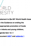 WHA69 Agenda Item 12.1 Statement on the Guidance on ending the inappropriate promotion of foods for infants and young children