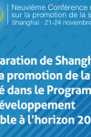 Déclaration de Shanghai sur la promotion de la santé dans le Programme de développement durable à l’horizon 2030