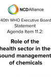 140th WHO EB: Agenda Item 11.2: Role of the health sector in the sound management of chemicals - Statement