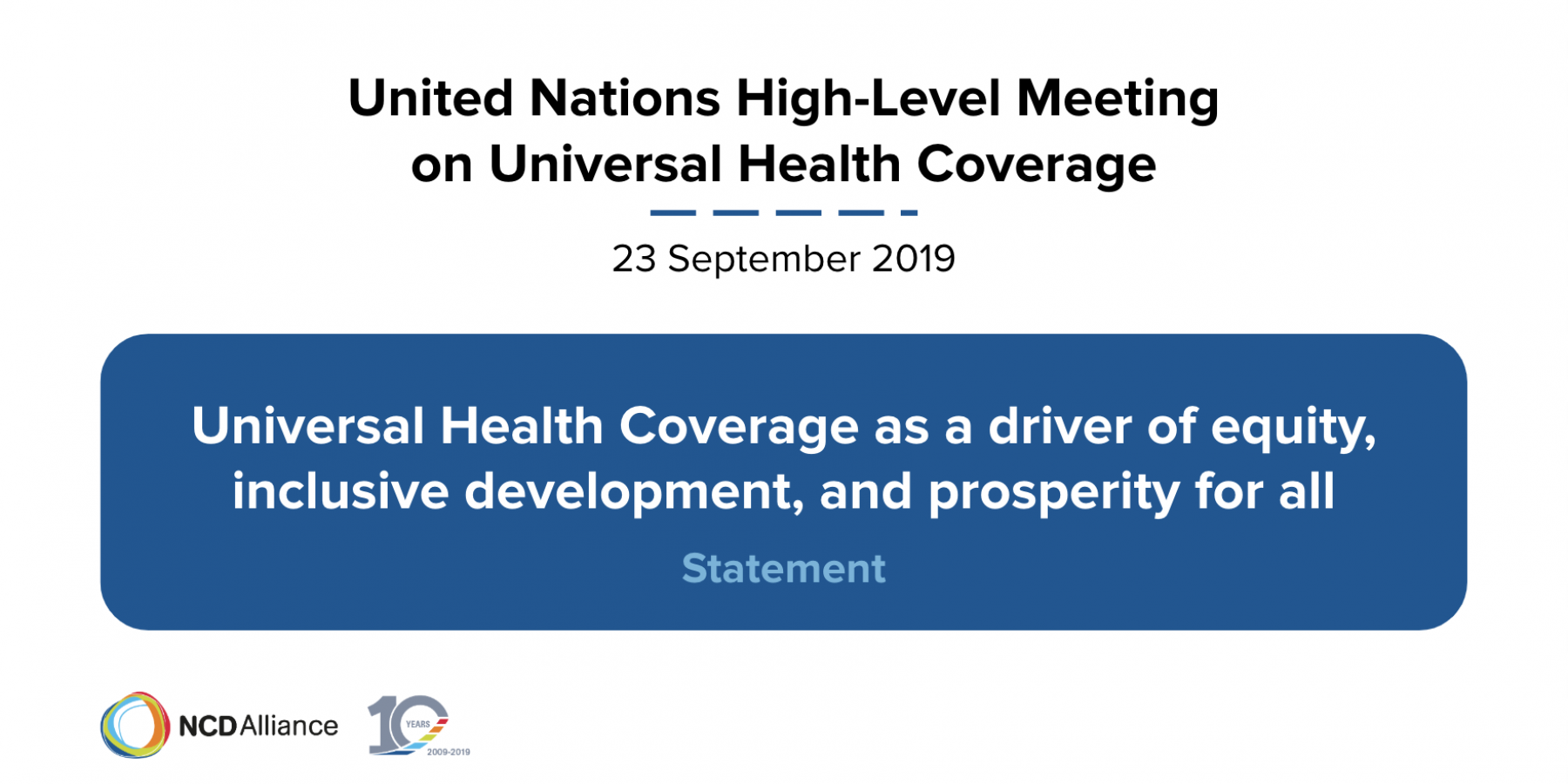 NCDA's statement to the UN HLM on UHC | 23 September © NCD Alliance
