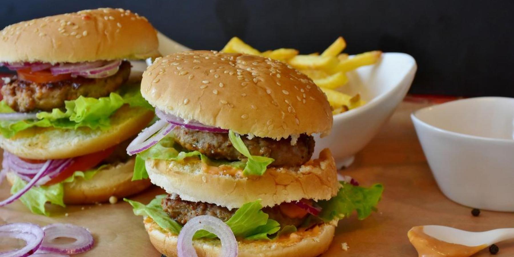 Unhealthy diets - Hamburger & fries