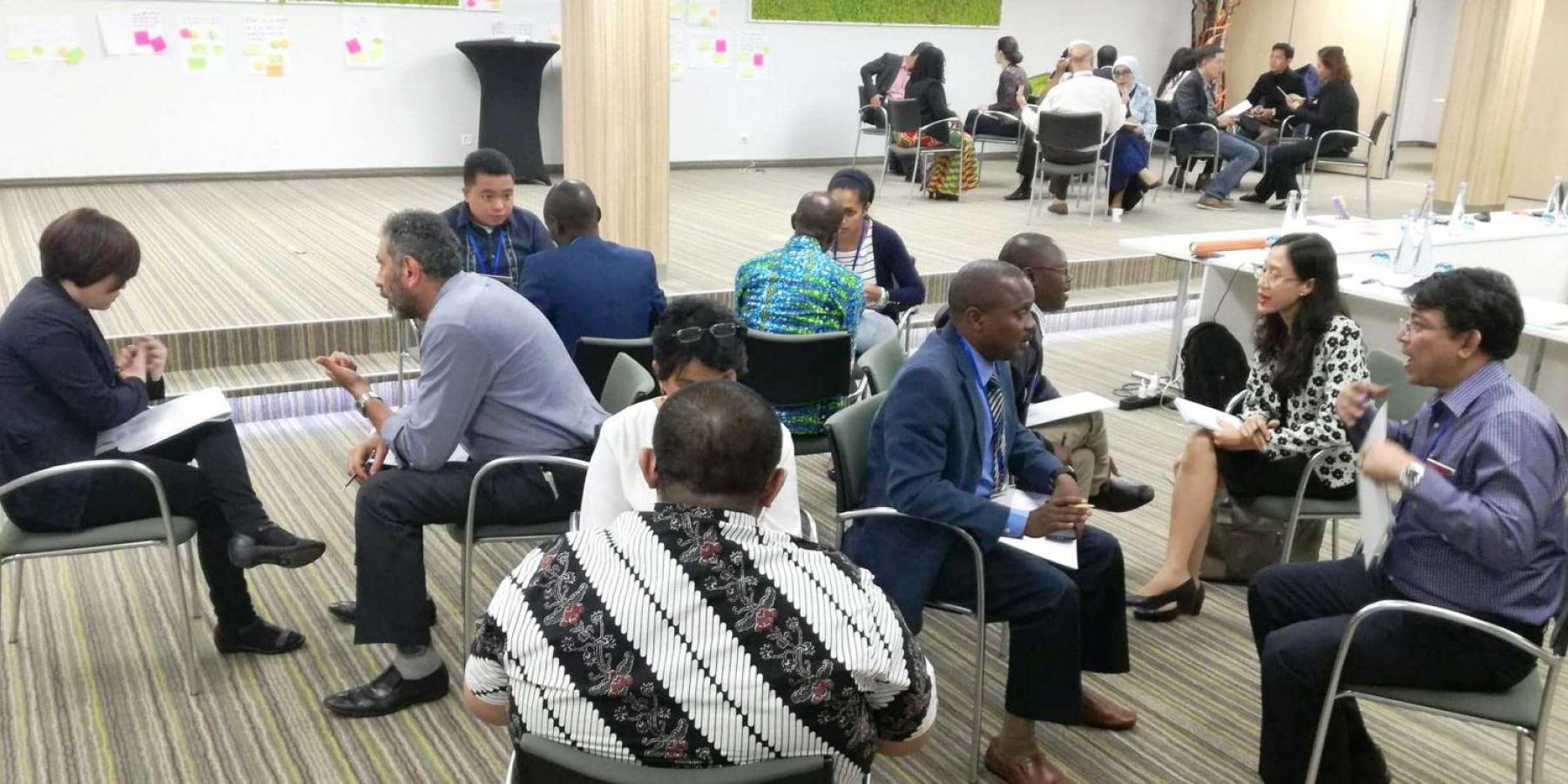 Participants hold animated discussions at the NCD Alliance advocacy training, May 2018.
