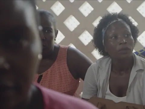 Women in the waiting room of a cardiologist in Mozambique, still from 'Beat of change' from the Facing Forward series