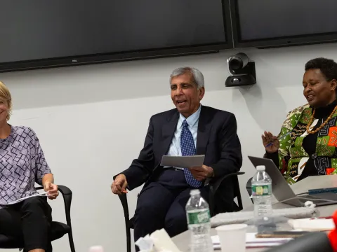 Tanzanian Man, Dr Kaushik, smiling during NCDA meeting