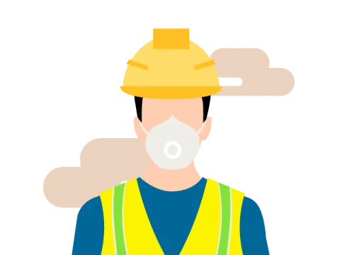 Workplace exposure to air pollutants icon