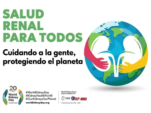 World Kidney Day 2026 campaign banner in Spanish