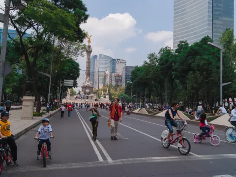 Mexico City during a car-free day