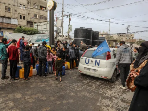 United Nations car in Gaza