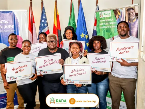 NCD advocates from the Reconciliation and Development Association (RADA) come together in support of the Global Week for Action on NCDs 2026