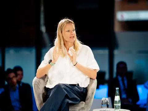 NCDA CEO Katie Dain Katie Dain moderates a panel discussion on obesity and diabetes care at World Health Summit 2026