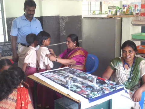 Physicians conduct regular health check up at Chettinad Hospital Research Institute in Chennai, India.
