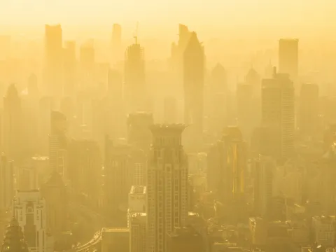 View of air pollution