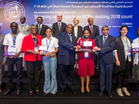 Sharjah Award winners at the NCD Alliance 2017 Global Forum in Sharjah UAE, 11 Dec. 2018