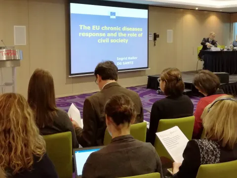 Ingrid Keller speaks on civil society NCD reponse in the European Region