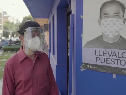 Still from BBC StoryWorks mini-film on COVID-19 and people living with NCDs