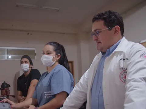 Health staff at cervical cancer treatment centre in Paraguay