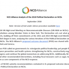 NCD Alliance Analysis of the 2018 Political Declaration on NCDs