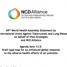 WHA69 Agenda Item 13.5 Draft road map for an enhanced global response to the adverse health effects of air pollution