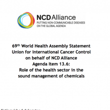 WHA69 Agenda Item 13.6 Role of the health sector in the sound management of chemicals