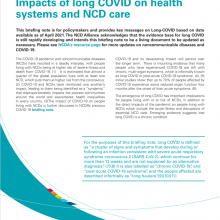Briefing note: Impacts of long COVID on health systems and NCD care
