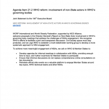 WHO EB 150 Agenda Item 21.2 Joint Statement with World Obesity and WCRF International 