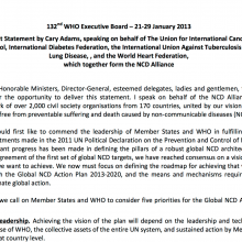 NCD Alliance Statement: 132nd Session of the WHO Executive Board