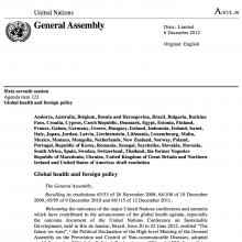 UN Global Health and Foreign Policy resolution: UHC