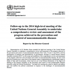 UN SG&#039;s Report on Progress on NCDs 