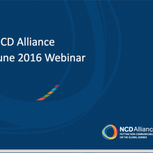 NCD Alliance Webinar, 15 June 2016