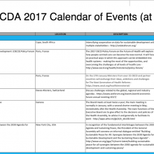 NCDA 2017 Calendar of Events (at January 2017)