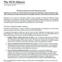 Statement: Progress on NCD prevention and control 