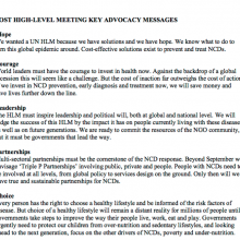 Post UN High Level Meeting on NCDs - Key advocacy messages