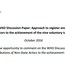 NCD Alliance Response on the proposed WHO Register of Contributions of NSAs