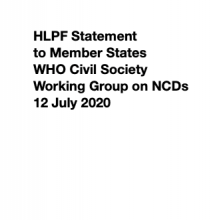 HLPF Statement to Member States - WHO Civil Society Working Group on NCDs