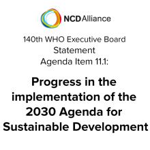 140th WHO EB: Agenda Item 11.1: Progress in the implementation of the 2030 Agenda for Sustainable Development - Statement