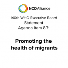 140th WHO EB: Agenda Item 8.7: Promoting the health of migrants - Statement