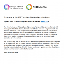 WHO EB152 Item 14 Joint Statement: Well-Being and Health Promotion