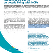 Briefing Note: Impacts of COVID-19 on people living with NCDs