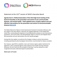 WHO EB152 Agenda Item 6: Appendix 3 of the Global NCDs Action Plan