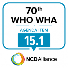70th WHO WHA Agenda Item 15.1: Preparation for the third High-level Meeting of the General Assembly on the Prevention and Control of Non-communicable Diseases, to be held in 2018 (Appendix III)