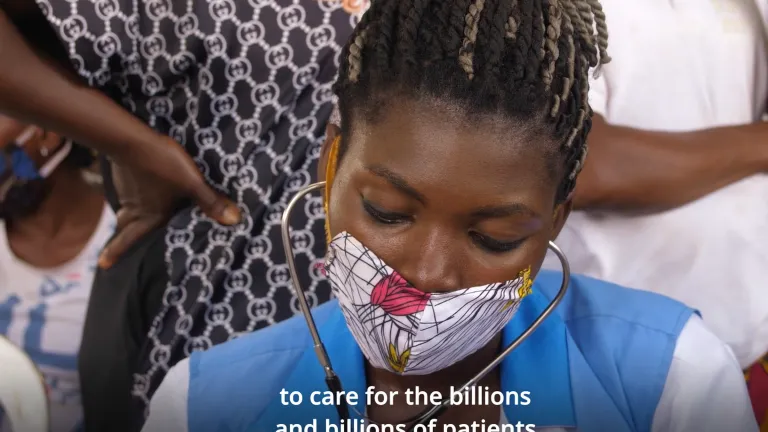 healthworker with title text