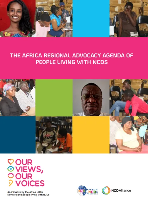 Publication cover of portraits of people living with NCDs across africa