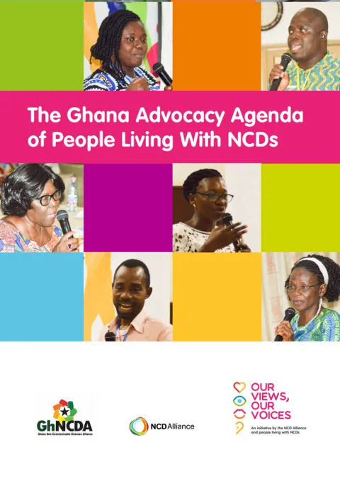 Ghana Advocacy Agenda publication cover of people living with NCDs
