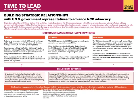 cover of a guide about advocacy for global week for action on ncds