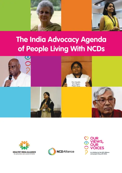 Cover of the India Advocacy Agenda of People Living with NCDs