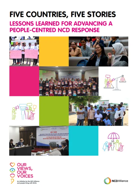 Our views our voices country spotlight publication with people living with NCDs on cover