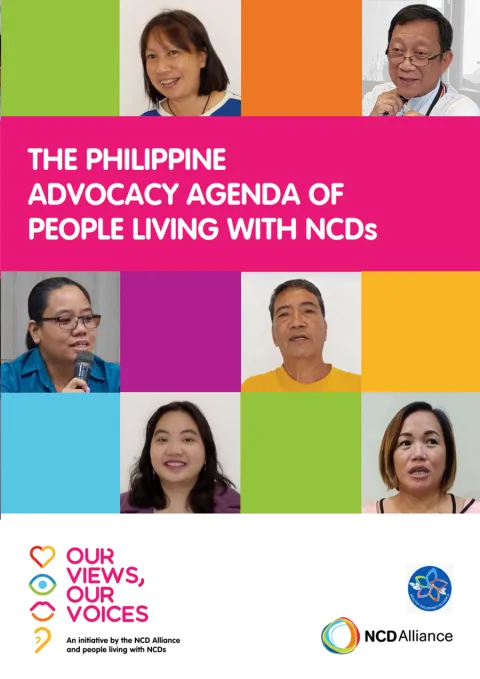 Philipine advocacy agenda cover with people living with NCDs smiling